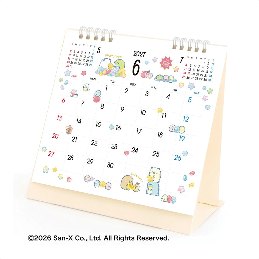 PREORDER Sumikko Gurashi Desktop Whiteboard Calendar 2027