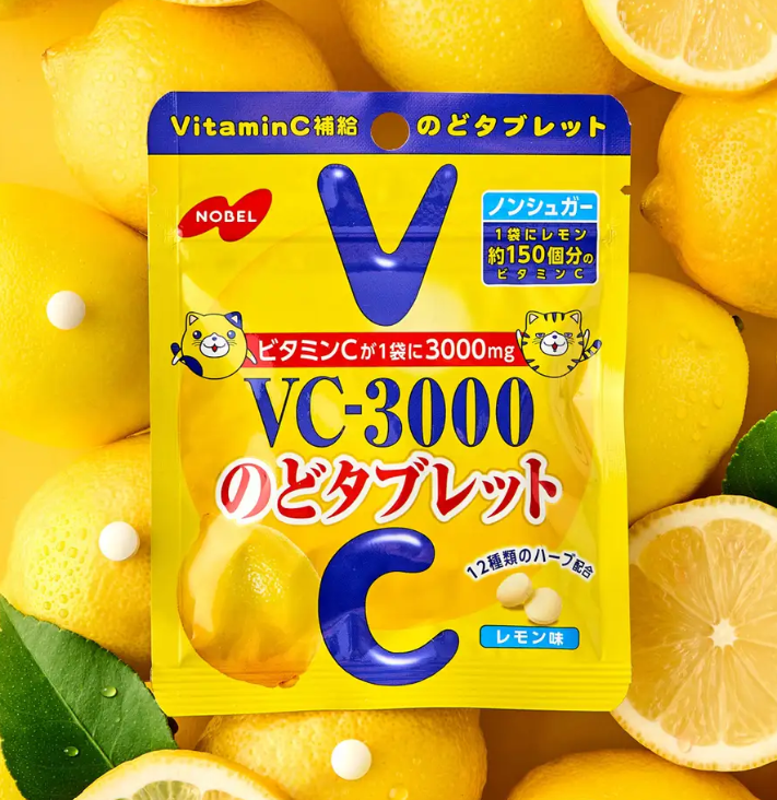 Nobel VC-3000 Throat Tablets Lemon Flavor 11g